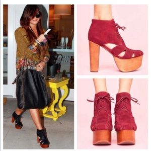 Burgundy Suede Jeffrey Campell ‘Ford’ Platforms/Sz 6.5
